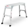 Aluminum Work Platform Large Size Step Stool Folding Portable Work Bench 40" Width Telescopic Feet Height Adjustable - Gray - Image 5