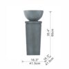 16.3" Polyresin Zen Bowl Water Fountain, Outdoor Bird Feeder / Bath Fountains, Relaxing Water Feature For Garden Lawn Backyard Porch - Gray - Image 3