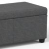 Avalon - Extra Large Storage Ottoman Bench - Slate Gray - Image 8