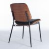 Dining Chairs Mid-Century Modern Retro Faux Leather Chair With Walnut Bentwood Back Upholstered Seat Metal Legs Adjustable Foot For Kitchen Dining Room Chairs (Set of 2) - Black - Image 6