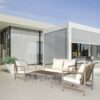 4 Pieces Patio Furniture Set, PE Rattan Wicker With Washable Cushion And Tempered Glass Tabletop, Conversation Furniture For Garden Poolside Balcony - White / Natural - Image 18