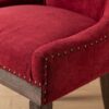 Ultra Side Dining Chair, Thickened Fabric Chairs With Neutrally Toned Solid Wood Legs, Bronze Nail Head (Set of 2) - Wine Red / Burgundy - Image 11