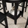 5 Piece Counter Height Dining Round Table Set With One Faux Marble Top Dining Table And Four Pu-Leather Chairs - Dark Espresso - Image 7