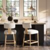 Penny - Round Arched Upholstered Counter Stool (Set of 2) - Travertine Beige - Image 6