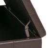 Dover - Square Coffee Table Storage Ottoman - Chocolate Brown - Image 3