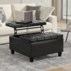 Harrison - Small Square Coffee Table Storage Ottoman - Black - Image 4
