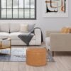 Brody - Round Pouf - Distressed Brown - Image 6