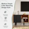 Mid Century TV Stand With 3 Cabinets, Media Console Table For Tvs Up To 70'', Entertainment Center With Storage For Living Room - Black / Brown - Image 8