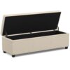 Avalon - Extra Large Storage Ottoman Bench - Satin Cream - Image 3