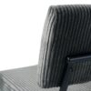Modern Dining Chair (Set of 2) Fabric Upholstered With Black Metal Legs, Home And Bedroom Use - Gray - Image 9