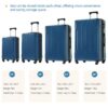 Hardshell Luggage Sets 6 Piece Suitcase Set, Expandable Lightweight Suitcases With Wheels, Tsa Lock - Blue - Image 4