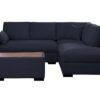 Joshua - Woven Fabric Sectional Sofa With Right Facing Chaise and Console Ottoman - Dark Gray - Image 2