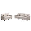 Nolan - Linen Fabric Sofa And Loveseat Living Room With Pillows And Interchangeable Legs (Set of 2) - Beige - Image 3
