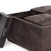 Avalon - Square Coffee Table Storage Ottoman - Distressed Brown - Image 5