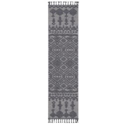 Guros - 2' X 8' Traditional Indoor / Outdoor Area Rug - White / Gray