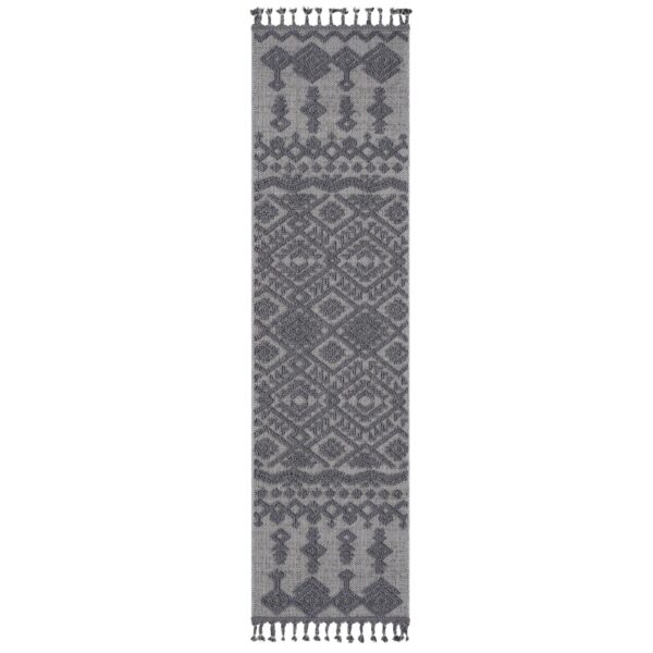 Guros - 2' X 8' Traditional Indoor / Outdoor Area Rug - White / Gray