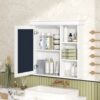 Bathroom Medicine Cabinet With Mirror, Wall Mounted Mirror Cabinet & Storage Organizer, Over The Toilet Storage White Storage Cabinet For Bathroom - White - Image 2