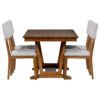 Topmax - 5 Piece Rustic Dining Table Set With 4 Upholstered Chairs, Rectangular Dining Table With Trestle Table Base - Walnut - Image 10