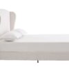 Windsor - Queen Tall Headboard Upholstered Wingback, Premium Textured, Minimalist Designs No Box Spring Needed - Ivory - Image 4