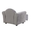 Kids Recliner Chair, Kids Upholstered Couch With Ottoman - Gray - Image 7