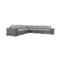Outdoor Wicker Patio Sofa Quick Setup Pre Assembled Patio Furniture - Gray Mix