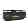 Large TV Cabinet With Fireplace Can Heating Change Color 9 Models 8 Levels Have LED Light - Black - Image 10
