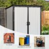 5X3Ft Outdoor Storage Shed Waterproof Resin Cabinet With Lockable Doors For Bikes And Patio Furniture - Black - Image 5