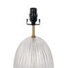 Aurora - Ribbed Lamp Base Clear Table Lamp Large Linen Shade - Beige / Clear / Gold - Image 4