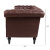 83.66" Width Traditional Square Arm Removable Cushion 3 Seater Sofa - Dark Brown - Image 9
