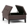 Dover - Square Coffee Table Storage Ottoman - Chocolate Brown - Image 2