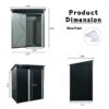 Tc53Bl Outdoor Metal Storage Shed Transparent Plate - Black - Image 8