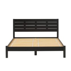 Queen Bedframe Modern Minimalist Boho - Black