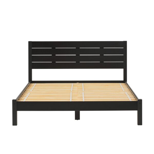 Queen Bedframe Modern Minimalist Boho - Black