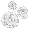 Metal Flowers Wall Decor, Transitional Wall Floral Sculpture For Foyer Porch Hallway Entrance (Set of 3) - Gold - Image 2