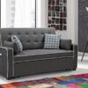 Cody - Modern Fabric Sleeper Sofa With 2 USB Charging Ports And 4 Accent Pillows - Gray - Image 8