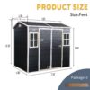 Resin Outdoor Storage Shed With Two-Window And Double-Door, Plastic Shed With Floor For Gargen, Patio, Yard, Lawn - Black - Image 4