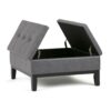 Dover - Square Coffee Table Storage Ottoman - Stone Gray - Image 3
