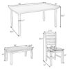 Dining Room Table And Chairs With Bench, Rustic Wood Dining Set (Set of 6) - Gray - Image 3