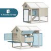 Weatherproof Outdoor Chicken Coop With Waterproof Pvc Roof. Outdoor Chicken Coop With Removable Bottom For Easy Cleaning, Large Space Coop Suitable For 6-8 Chickens - White - Image 5
