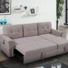 Ashlyn - Reversible Sleeper Sectional Sofa With Storage Chaise, USB Charging Ports And Pocket - Light Gray - Image 6