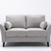 Damian - Woven Living Room Fabric Sofa, Loveseat (Set of 2) - Light Gray - Image 5