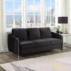 Hathaway - Velvet Modern Chic Sofa Couch - Black - Image 4