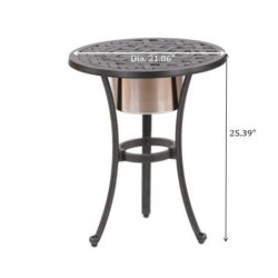 21" Round Aluminum Bistro Table - Antique Bronze