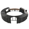 Spa Surround Spa Frame Patio Rattan Sofa Set With Storage Spaces, Mini Sofa And Comfortable Cushion For Patio, Backyard - Gray - Image 14