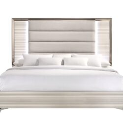 Star - King Bed With LED - White
