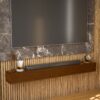 60'' Fireplace Mantel Wooden Wall Mounted Floating Shelf 8" Deep Solid Pine Wood - Brown - Image 8