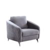 Sofia - Velvet Fabric Sofa, Loveseat, Chair Living Room (Set of 3) - Gray - Image 5
