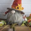 Sitting Gnome With Maple Leaf On Hat, For Holiday Harvest Festival Fall Festival & Thanksgiving Table Decorations (Set of 2) - Orange Multi - Image 2