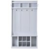 Hall Tree With 6 Hooks, Coat Hanger, Entryway Bench, Storage Bench, 3 In 1 Design, For Entrance, Hallway - White - Image 4