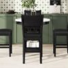5 Piece Counter Height Dining Round Table Set With One Faux Marble Top Dining Table And Four Pu-Leather Chairs - Dark Espresso - Image 11